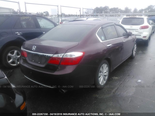 1HGCR2F7XEA147254 - 2014 HONDA ACCORD EX BURGUNDY photo 4