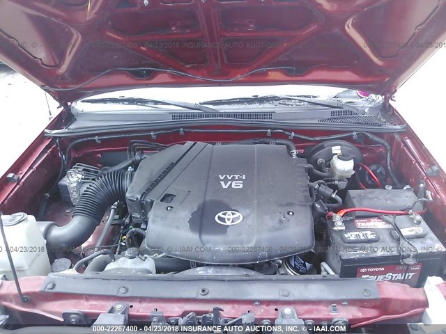 3TMJU4GN5AM098801 - 2010 TOYOTA TACOMA DOUBLE CAB PRERUNNER RED photo 10