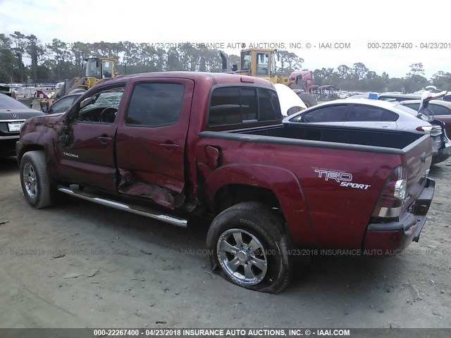 3TMJU4GN5AM098801 - 2010 TOYOTA TACOMA DOUBLE CAB PRERUNNER RED photo 3
