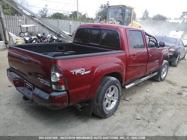 3TMJU4GN5AM098801 - 2010 TOYOTA TACOMA DOUBLE CAB PRERUNNER RED photo 4