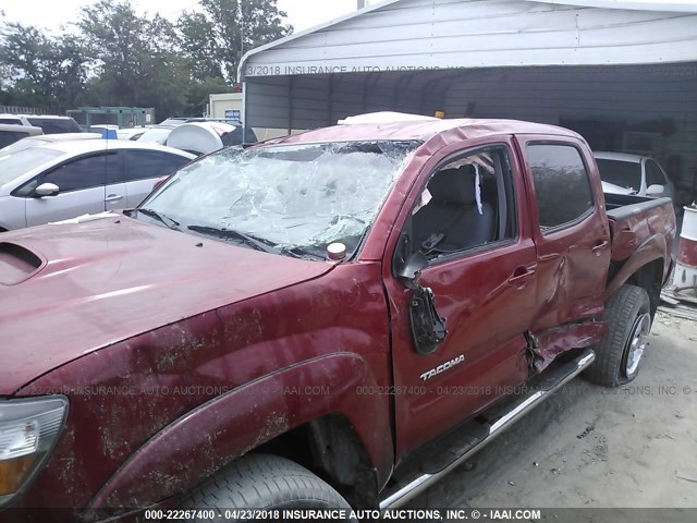 3TMJU4GN5AM098801 - 2010 TOYOTA TACOMA DOUBLE CAB PRERUNNER RED photo 6