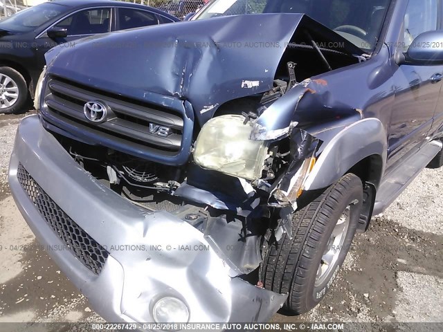 5TDZT34A33S165318 - 2003 TOYOTA SEQUOIA SR5 BLUE photo 6