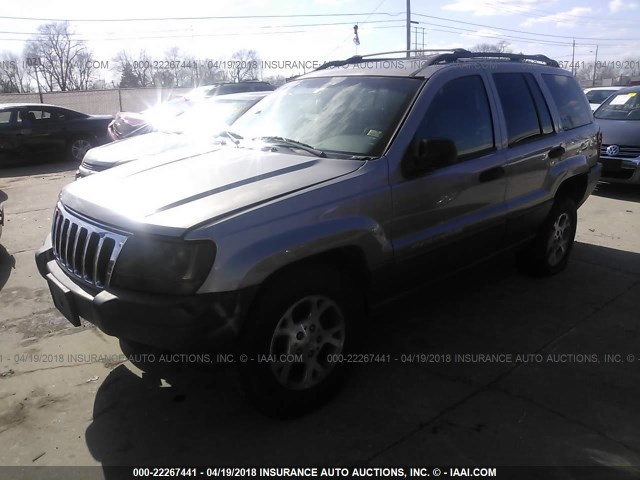 1J4GW48S01C698579 - 2001 JEEP GRAND CHEROKEE LAREDO GRAY photo 2