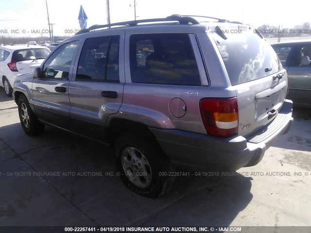 1J4GW48S01C698579 - 2001 JEEP GRAND CHEROKEE LAREDO GRAY photo 3