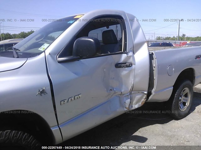 1D7HA16K98J132927 - 2008 DODGE RAM 1500 ST SILVER photo 6