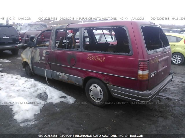 1FMDA31U7RZA49816 - 1994 FORD AEROSTAR RED photo 3