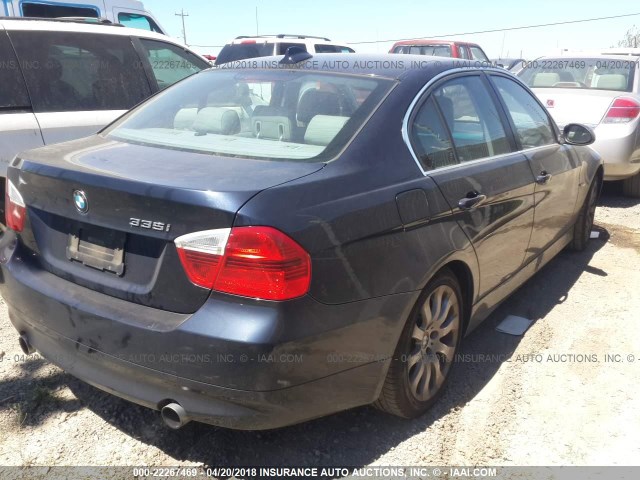 WBAVB735X7PA85401 - 2007 BMW 335 I BLUE photo 4