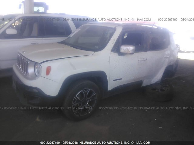 ZACCJADB0HPE53438 - 2017 JEEP RENEGADE LIMITED WHITE photo 2