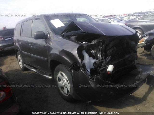 5FNYF4H24DB039860 - 2013 HONDA PILOT LX BROWN photo 1