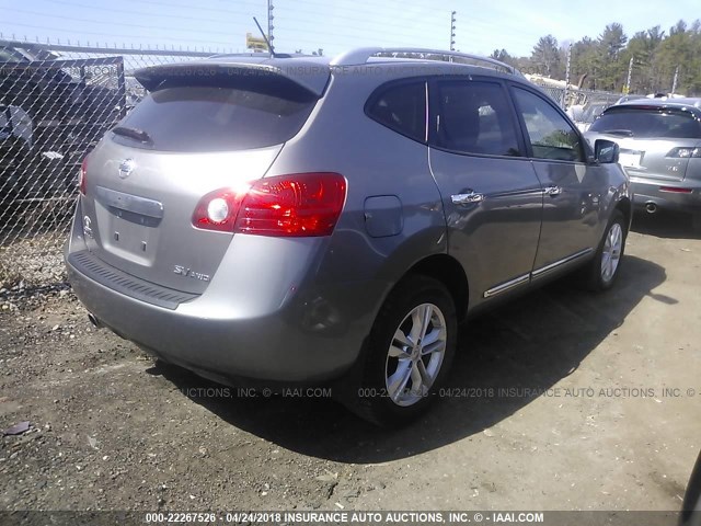 JN8AS5MV5DW622781 - 2013 NISSAN ROGUE S/SV GRAY photo 4