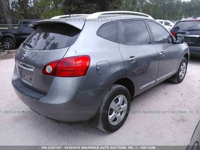 JN8AS5MT9EW623724 - 2014 NISSAN ROGUE SELECT S GRAY photo 4