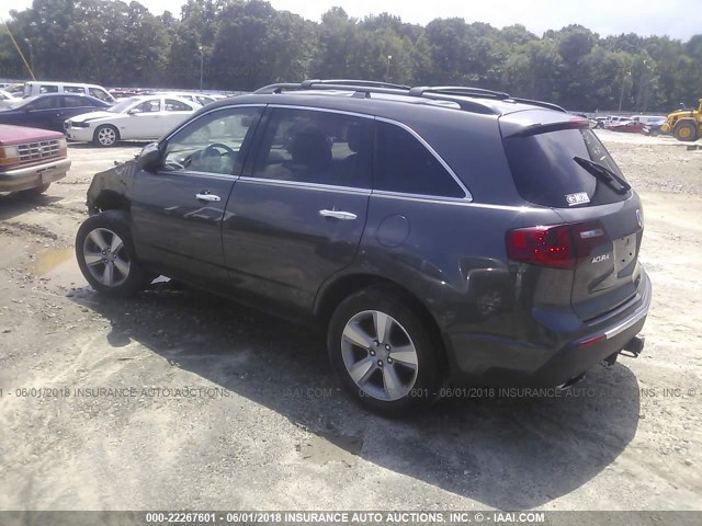 2HNYD2H22CH516413 - 2012 ACURA MDX GRAY photo 3