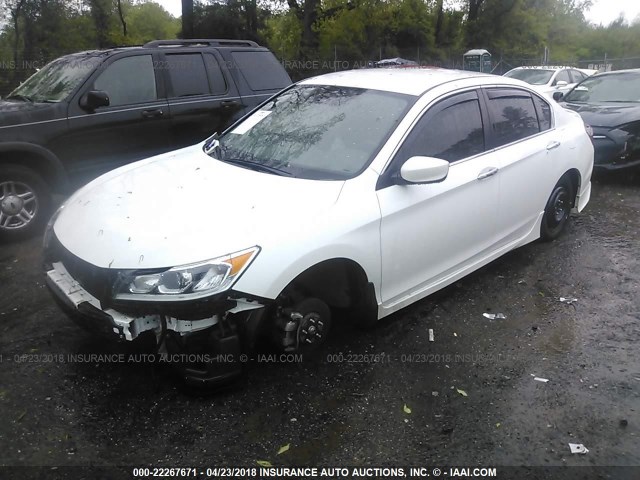 1HGCR2F66GA044410 - 2016 HONDA ACCORD SPORT WHITE photo 2