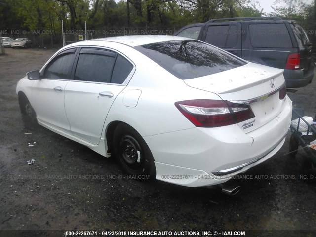 1HGCR2F66GA044410 - 2016 HONDA ACCORD SPORT WHITE photo 3