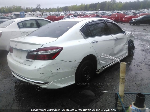 1HGCR2F66GA044410 - 2016 HONDA ACCORD SPORT WHITE photo 4