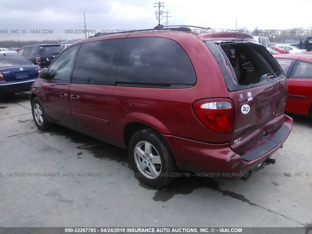 2D4GP44L55R295425 - 2005 DODGE GRAND CARAVAN SXT RED photo 3