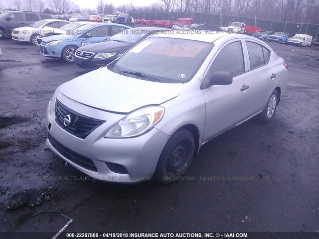 3N1CN7AP5CL852809 - 2012 NISSAN VERSA S/SV/SL SILVER photo 2