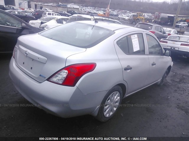 3N1CN7AP5CL852809 - 2012 NISSAN VERSA S/SV/SL SILVER photo 4