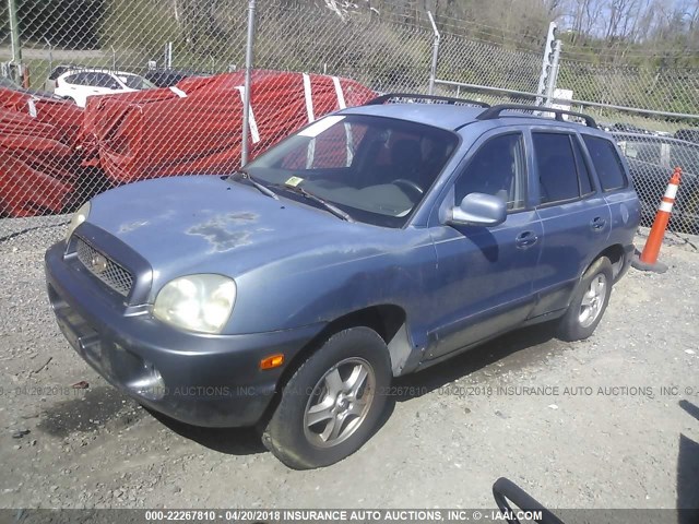 KM8SC83D51U043168 - 2001 HYUNDAI SANTA FE GLS/LX BLUE photo 2