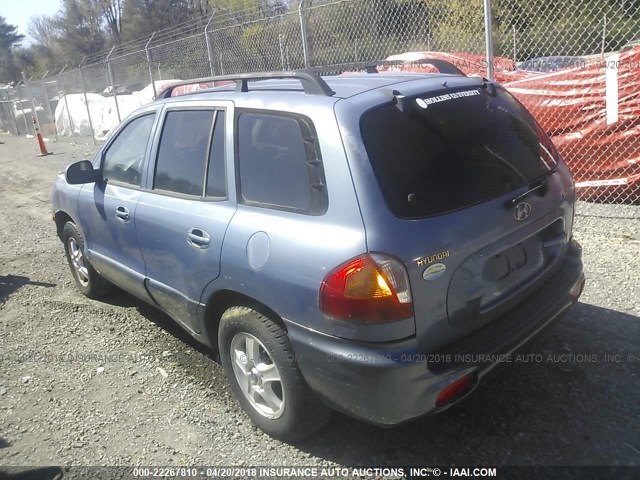 KM8SC83D51U043168 - 2001 HYUNDAI SANTA FE GLS/LX BLUE photo 3