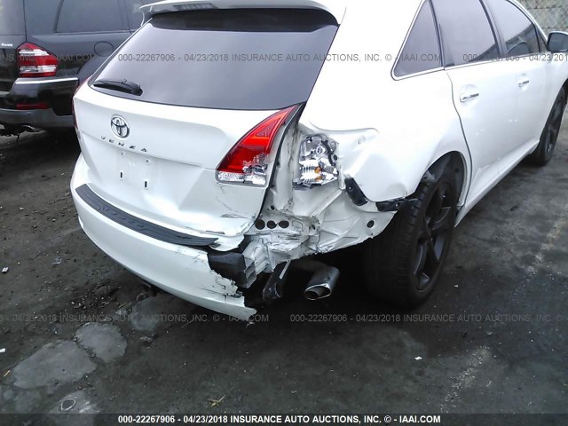 4T3ZK11A09U002595 - 2009 TOYOTA VENZA WHITE photo 6