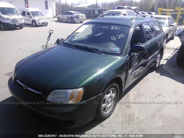 4S3BH6359Y7312042 - 2000 SUBARU LEGACY L GREEN photo 2