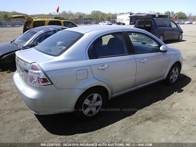 KL1TD5DE2BB210411 - 2011 CHEVROLET AVEO LS/LT SILVER photo 4