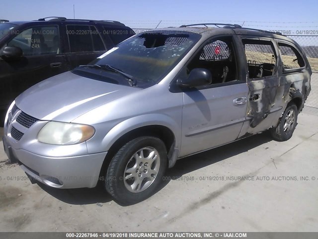 2B4GP44G11R159428 - 2001 DODGE GRAND CARAVAN SPORT SILVER photo 2