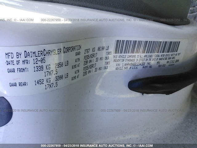 1J4HR48N66C234368 - 2006 JEEP GRAND CHEROKEE LAREDO/COLUMBIA/FREEDOM 白色 照片 9