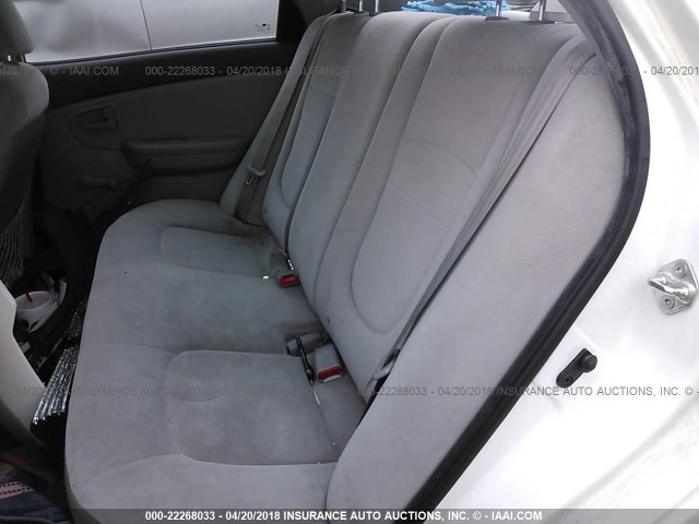 KNAFE221995625863 - 2009 KIA SPECTRA EX/LX/SX WHITE photo 8