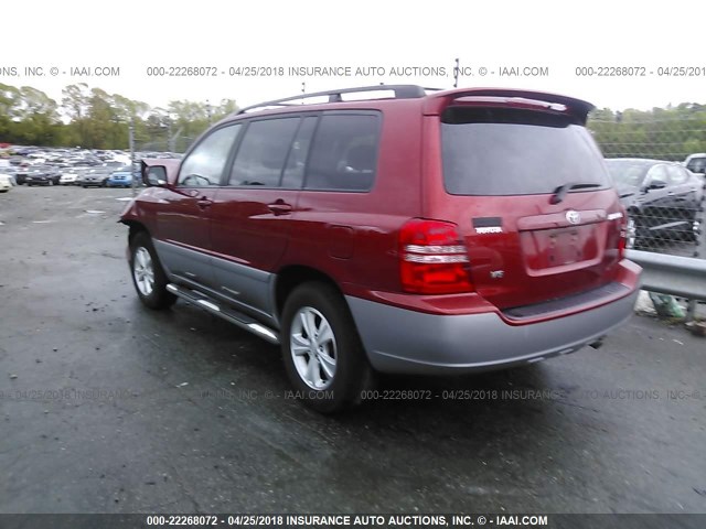 JTEGF21A930110674 - 2003 TOYOTA HIGHLANDER LIMITED RED photo 3