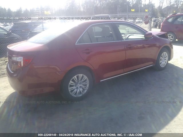 4T4BF1FK6ER356959 - 2014 TOYOTA CAMRY L/SE/LE/XLE RED photo 4