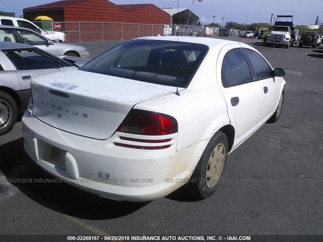 1B3EL36X14N277673 - 2004 DODGE STRATUS SE WHITE photo 4