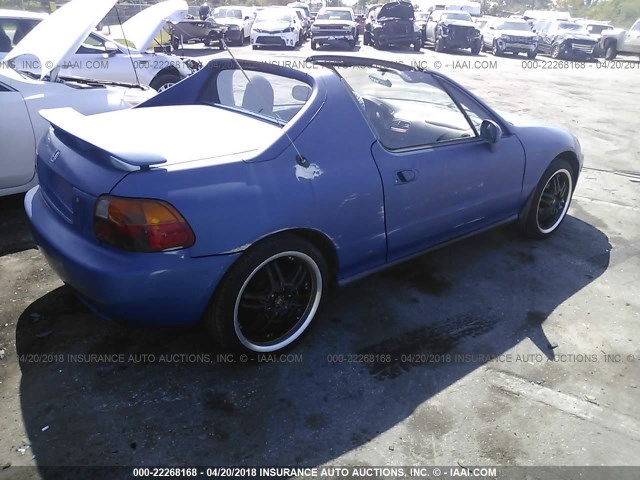 JHMEG1144RS000754 - 1994 HONDA CIVIC DEL SOL S BLUE photo 4