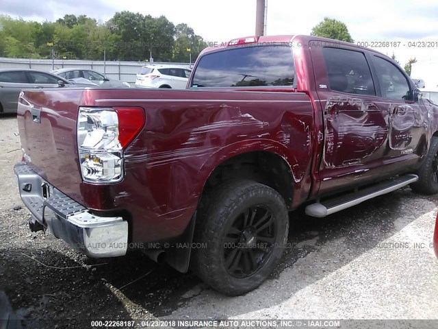 5TFEY5F14AX095120 - 2010 TOYOTA TUNDRA CREWMAX SR5 MAROON photo 4