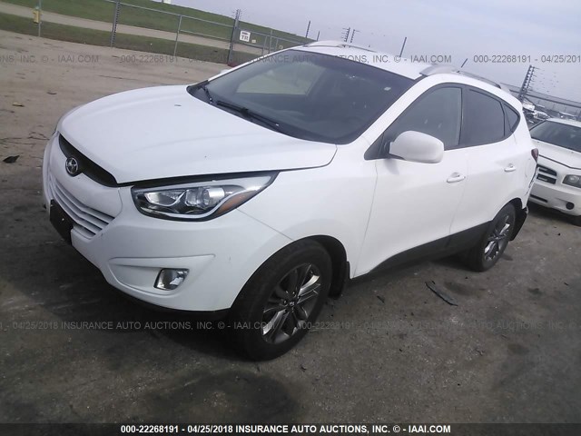 KM8JU3AG0EU859526 - 2014 HYUNDAI Tucson GLS/LIMITED/SE WHITE photo 2