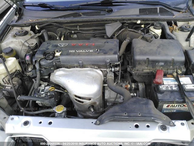 4T1BE32K05U633717 - 2005 TOYOTA CAMRY LE/XLE/SE ვერცხლისფერი ფოტო 10