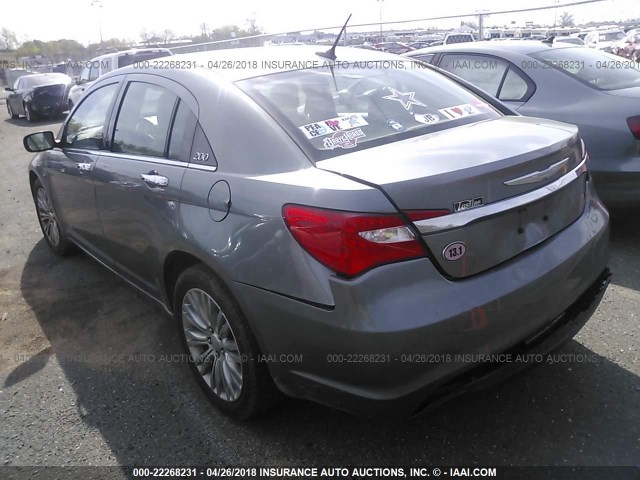 1C3CCBCG3CN120413 - 2012 CHRYSLER 200 LIMITED GRAY photo 3