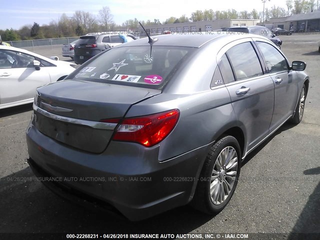 1C3CCBCG3CN120413 - 2012 CHRYSLER 200 LIMITED GRAY photo 4