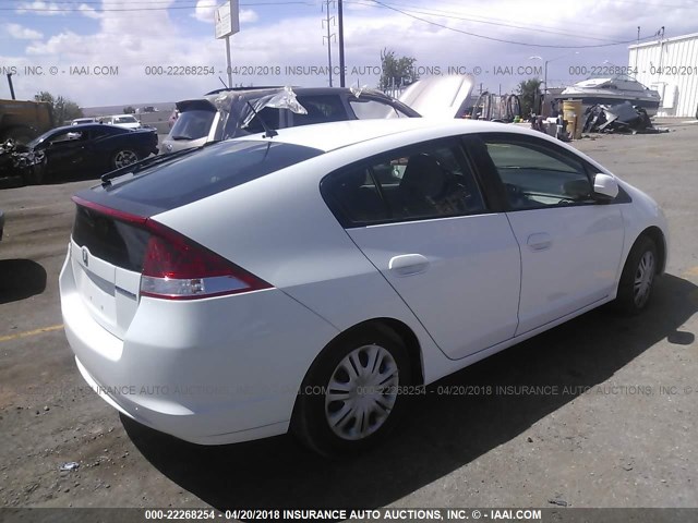 JHMZE2H57BS011393 - 2011 HONDA INSIGHT LX WHITE photo 4