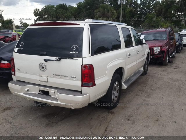 3GYFK66N95G288527 - 2005 CADILLAC ESCALADE ESV WHITE photo 4