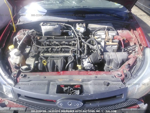 1FAHP33N59W148328 - 2009 FORD FOCUS SES RED photo 10