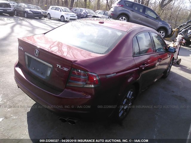 19UUA76588A034124 - 2008 ACURA TL TYPE S RED photo 4