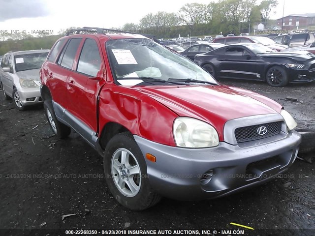 KM8SB12B44U610744 - 2004 HYUNDAI SANTA FE GL RED photo 1