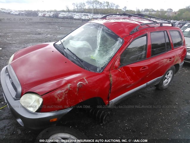 KM8SB12B44U610744 - 2004 HYUNDAI SANTA FE GL RED photo 6