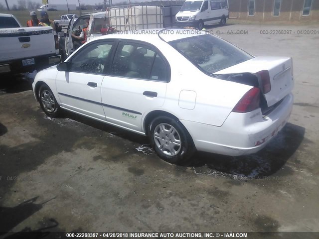 1HGEN26491L000089 - 2001 HONDA CIVIC GX WHITE photo 3