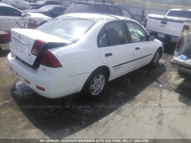 1HGEN26491L000089 - 2001 HONDA CIVIC GX WHITE photo 4