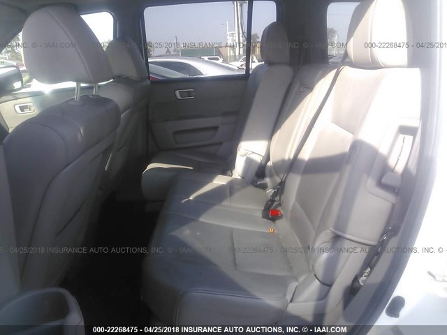 5FNYF3H71CB011874 - 2012 HONDA PILOT EXLN WHITE photo 8