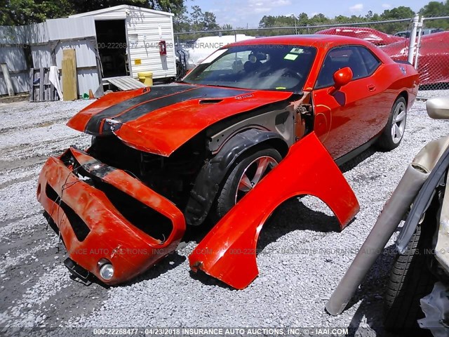 2B3LJ74WX9H543433 - 2009 DODGE CHALLENGER SRT-8 ORANGE photo 2