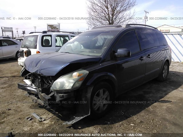 5N1BV28U35N124623 - 2005 NISSAN QUEST S/SE/SL BLUE photo 2